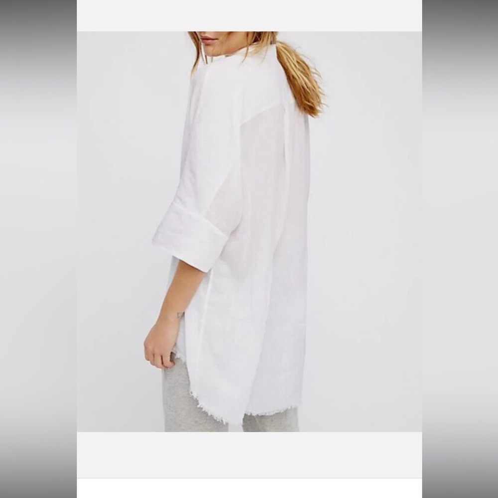 Free People The Best of Me White Gauzy Button-Down Shirt - Picture 3 of 13